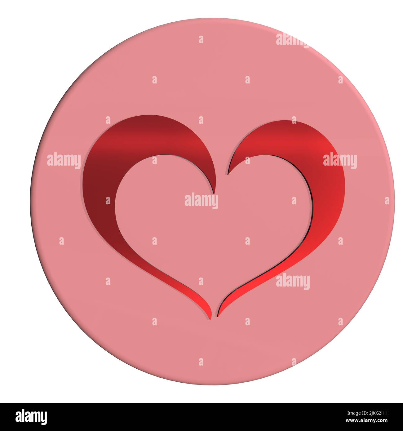 Grafik-Design-Logo gesundes Herz Konzept Teil eines gesunden Lifestyle-Konzept Herz Figur isoliert weißen Hintergrund Stockfoto