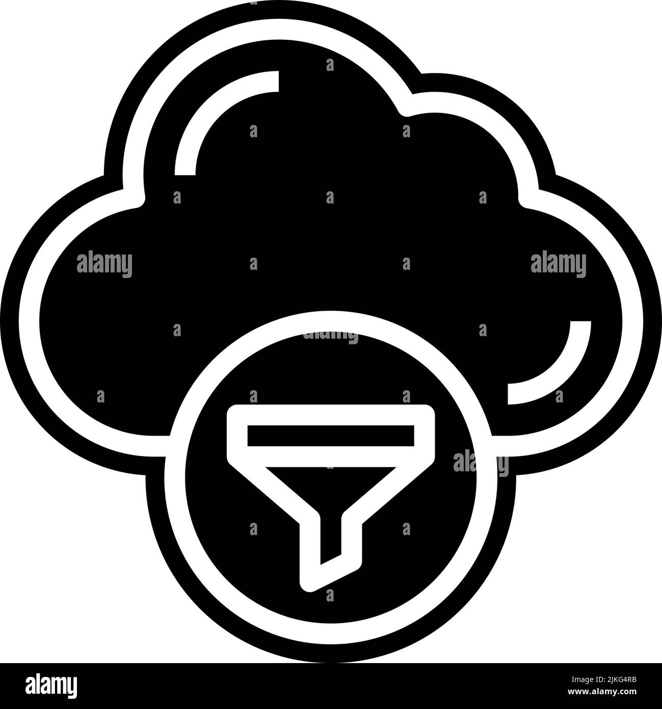 Filtersymbol, schwarze Vektorgrafik. Stock Vektor