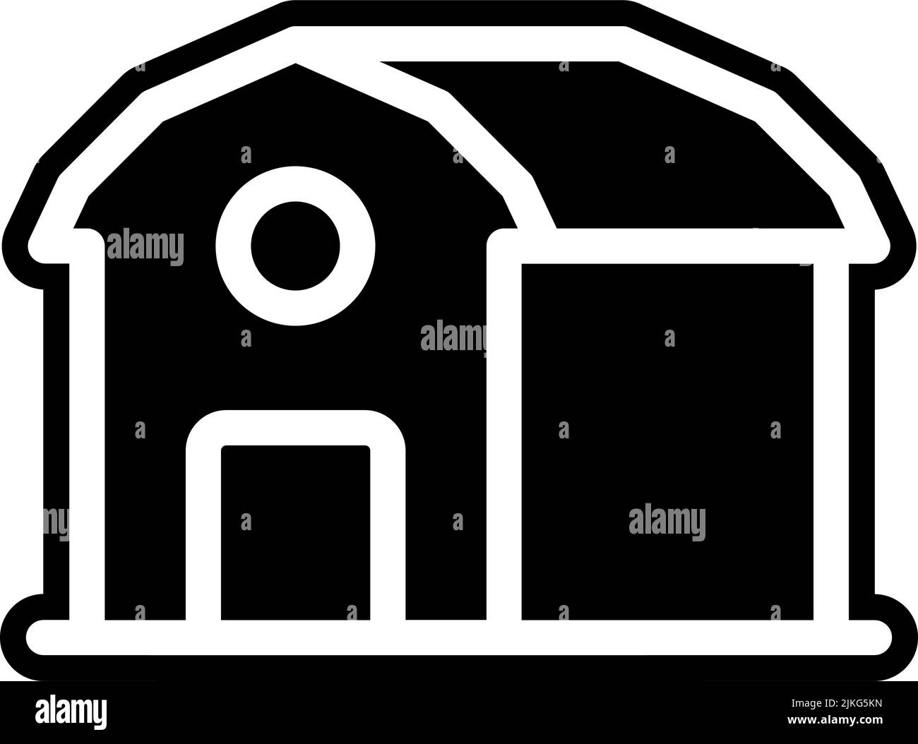 Farmhouse Symbol schwarze Vektorgrafik. Stock Vektor