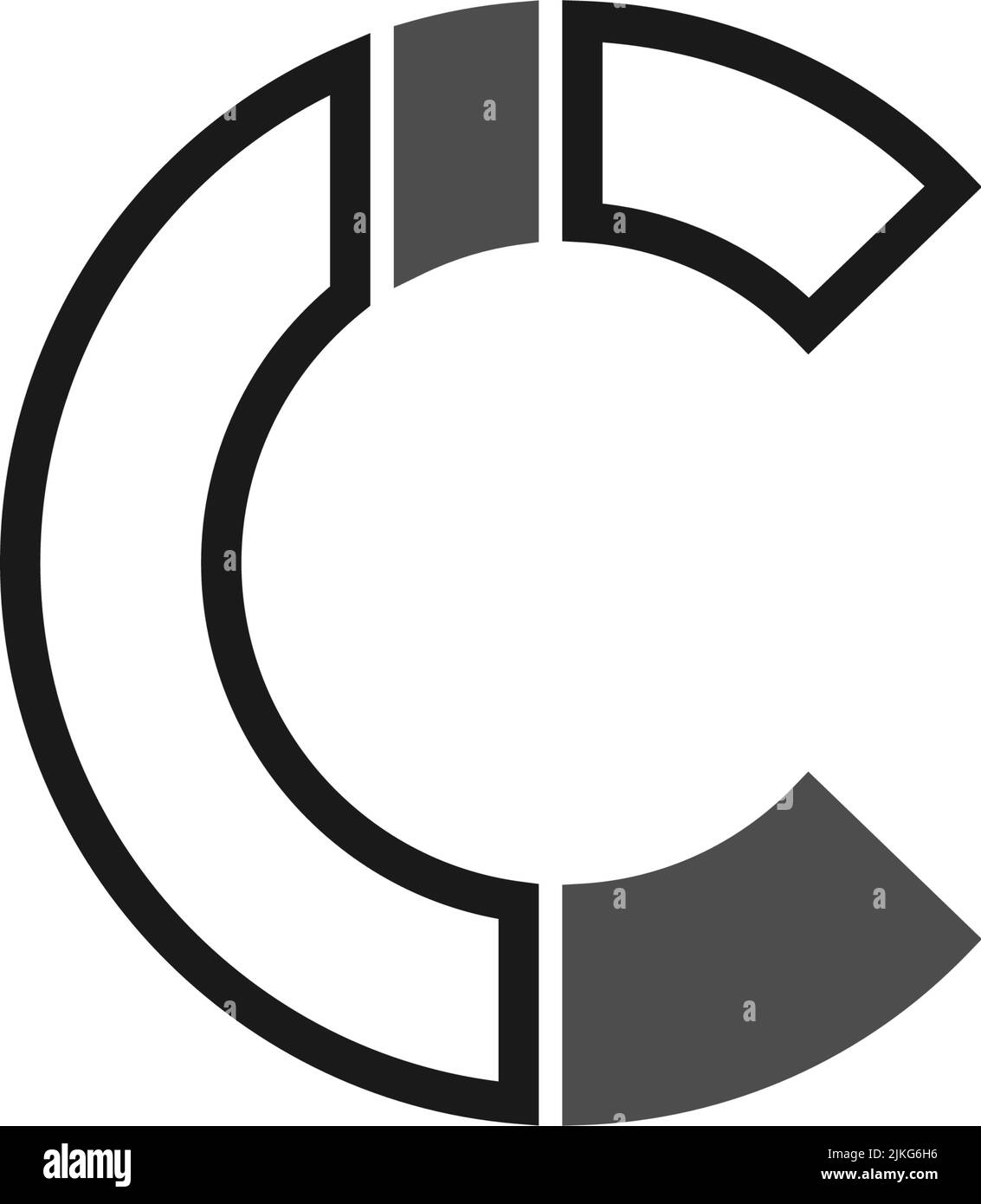 Abbildung des C-Symbols im Design Stock Vektor