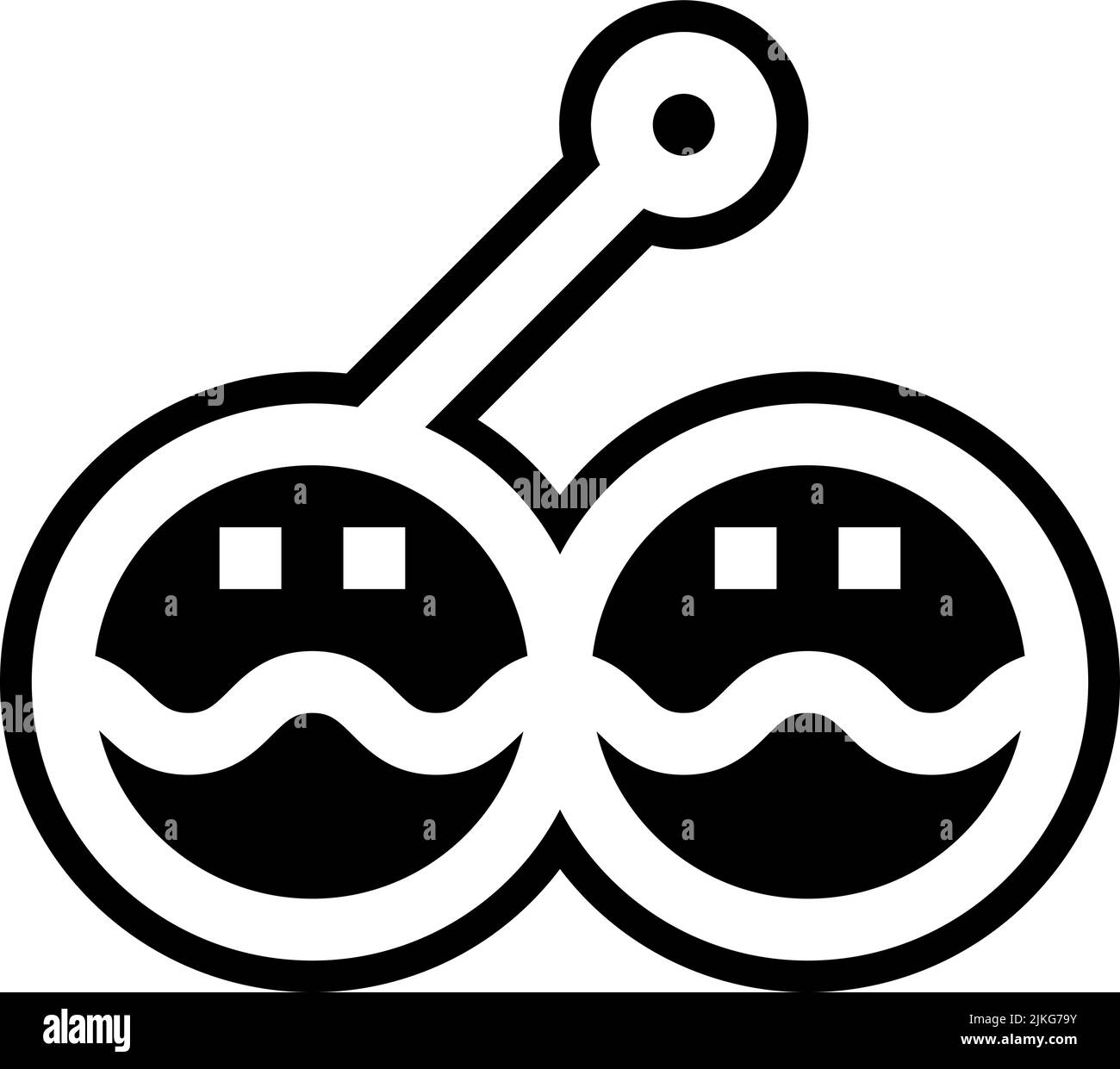 Schwarze Vektorgrafik mit Takoyaki-Symbol. Stock Vektor