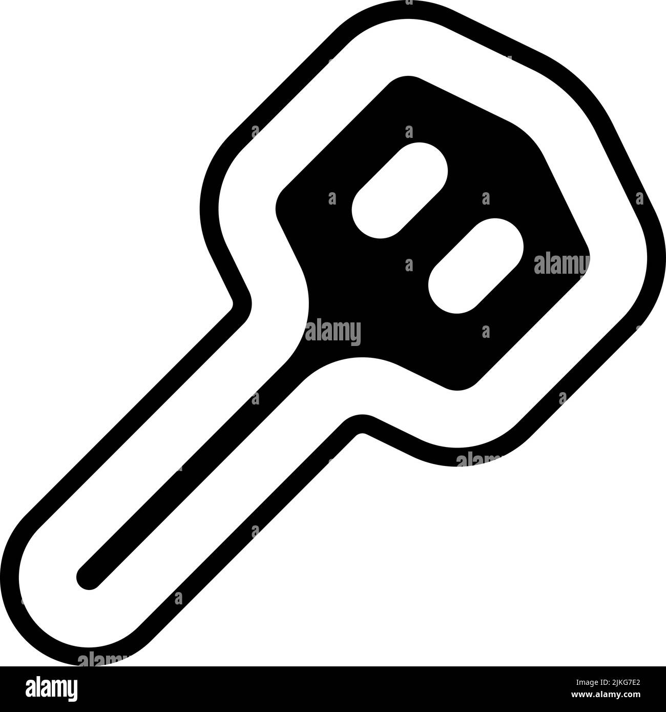 Spatel-Symbol, schwarze Vektorgrafik. Stock Vektor