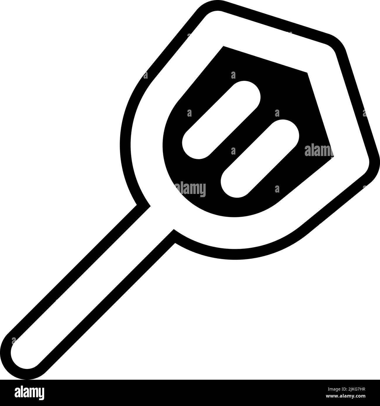 Spatel-Symbol, schwarze Vektorgrafik. Stock Vektor