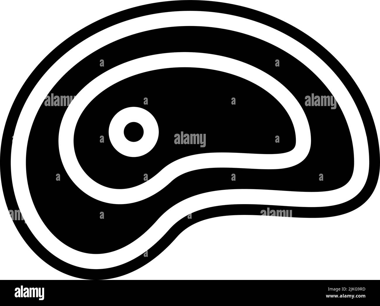 Vektor-Illustration für Steak-Symbol in Schwarz. Stock Vektor