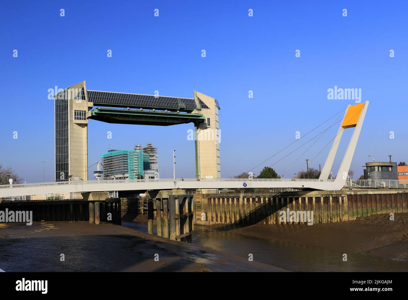 Der Fluss Hull Gezeitenflutwehr, Kingston-upon-Hull, East Riding of Yorkshire, Humberside, England, Großbritannien Stockfoto