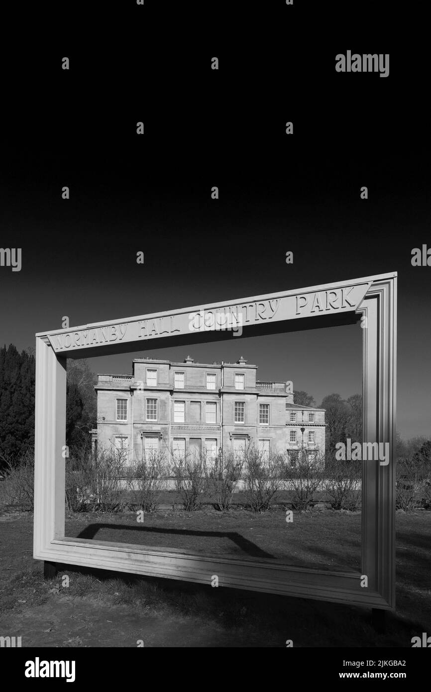Normanby Hall, ein klassisches englisches Herrenhaus, in der Nähe des Dorfes Burton-upon-Stather, Scunthorpe, Lincolnshire County, England, Großbritannien Stockfoto