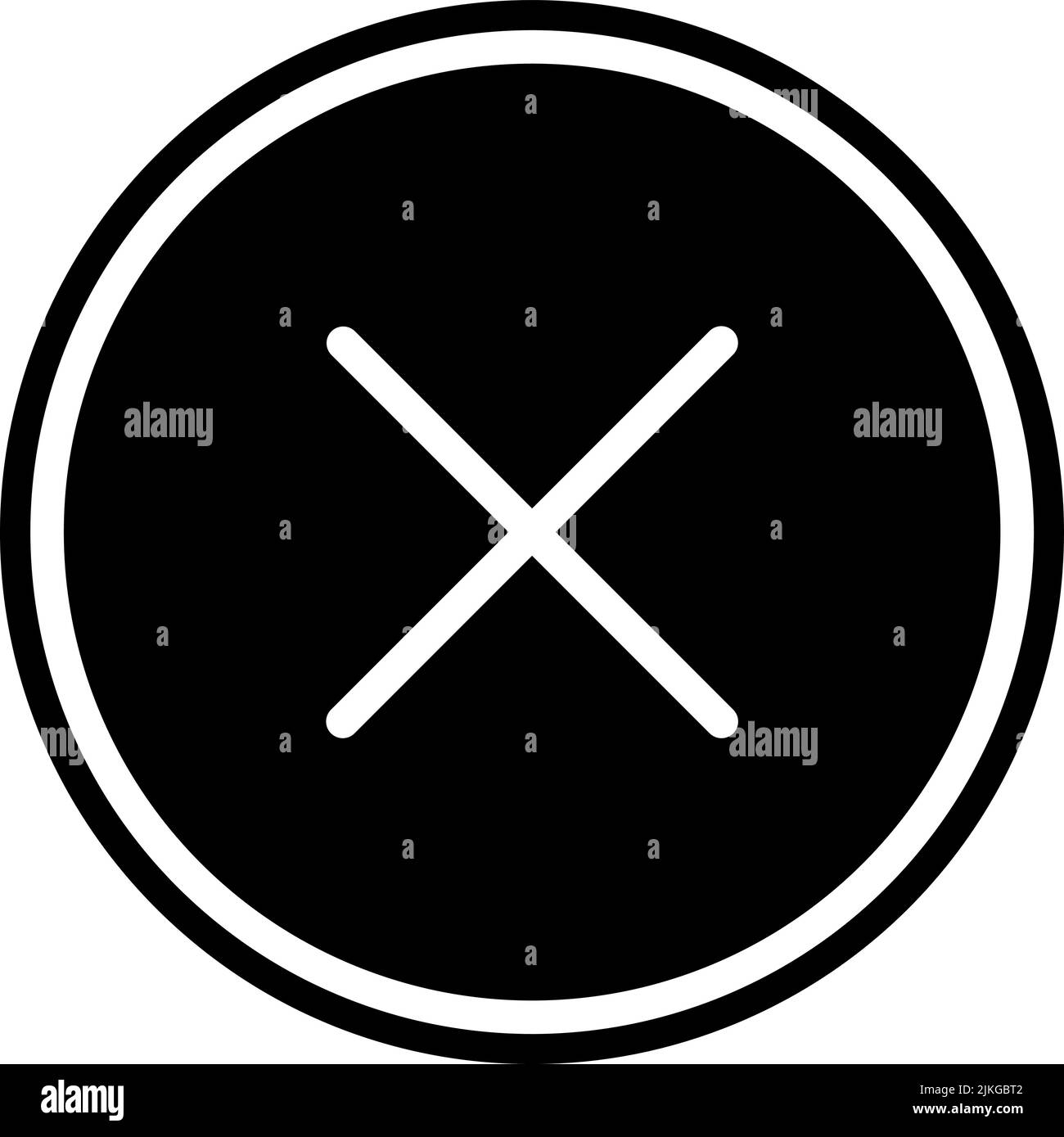 Kreuzsymbol, schwarze Vektorgrafik. Stock Vektor