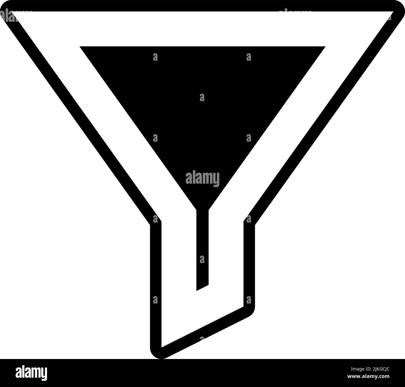 Filtersymbol, schwarze Vektorgrafik. Stock Vektor