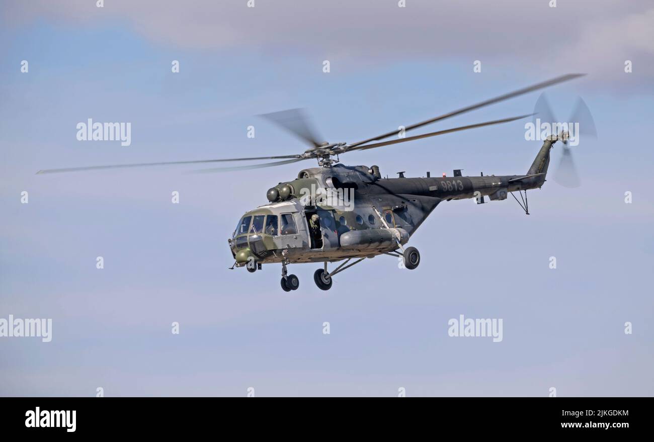 Tschechische Luftwaffe Mi-17sh Hip-Hubschrauber auf der Royal International Air Tattoo 2022 Stockfoto