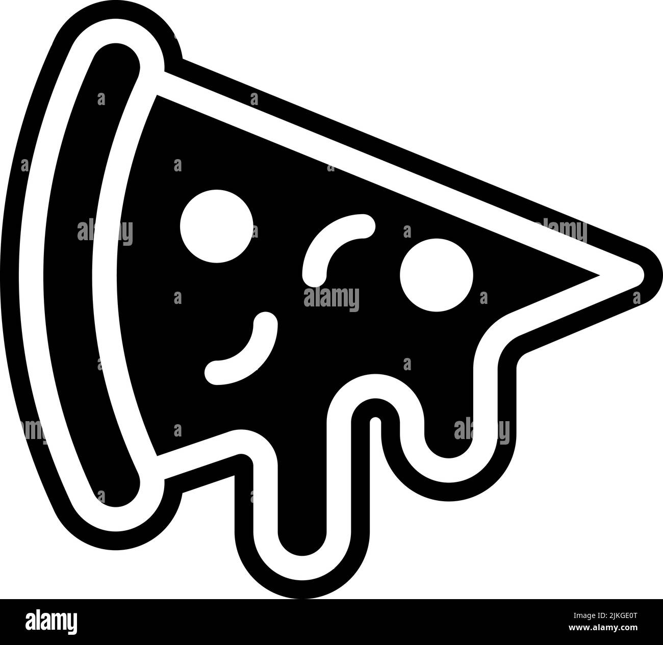 Pizza-Symbol, schwarze Vektorgrafik. Stock Vektor