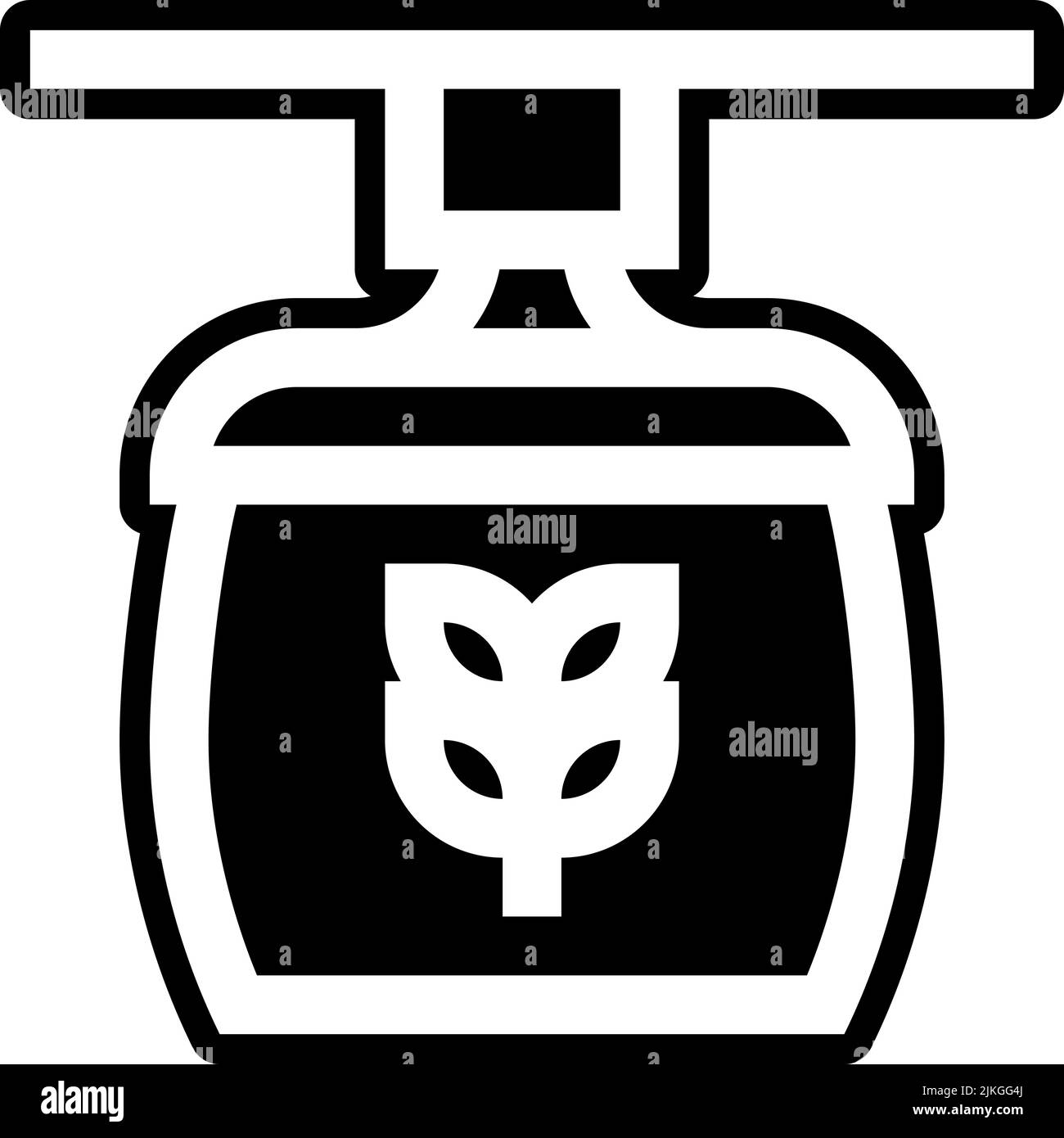 Symbol Weizensack, schwarze Vektorgrafik. Stock Vektor