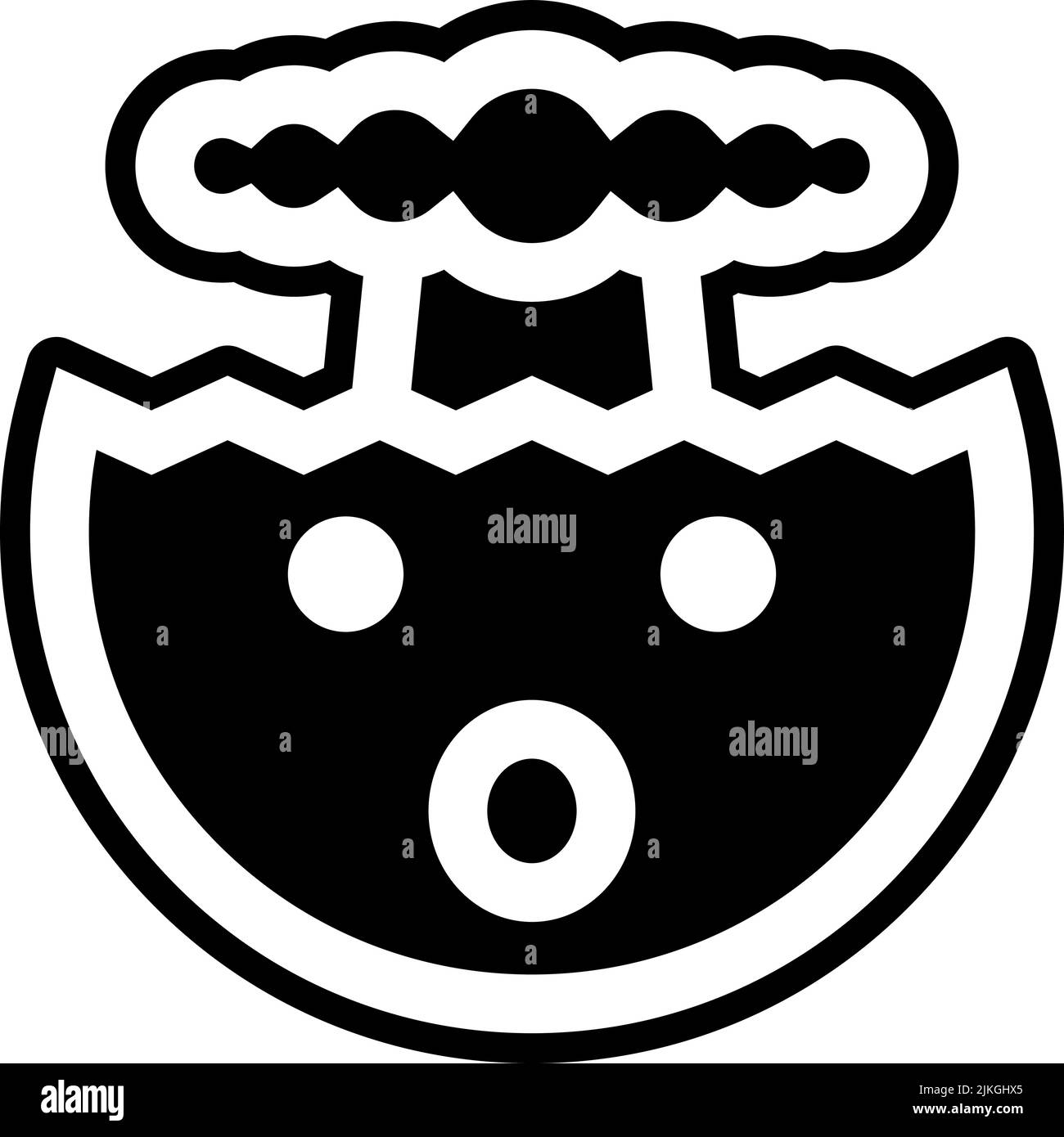 Explodierende schwarze Vektorgrafik mit Symbol. Stock Vektor