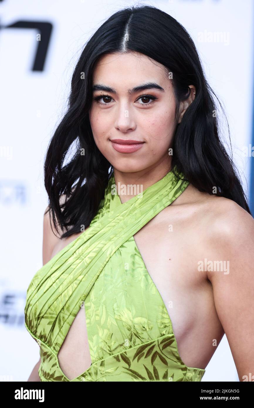 WESTWOOD, LOS ANGELES, KALIFORNIEN, USA - 01. AUGUST: Jade Bender kommt bei der Los Angeles Premiere von Sony Pictures 'Bullet Train' an, die am 1. August 2022 im Regency Village Theatre in Westwood, Los Angeles, Kalifornien, USA, stattfand. (Foto von Xavier Collin/Image Press Agency) Stockfoto