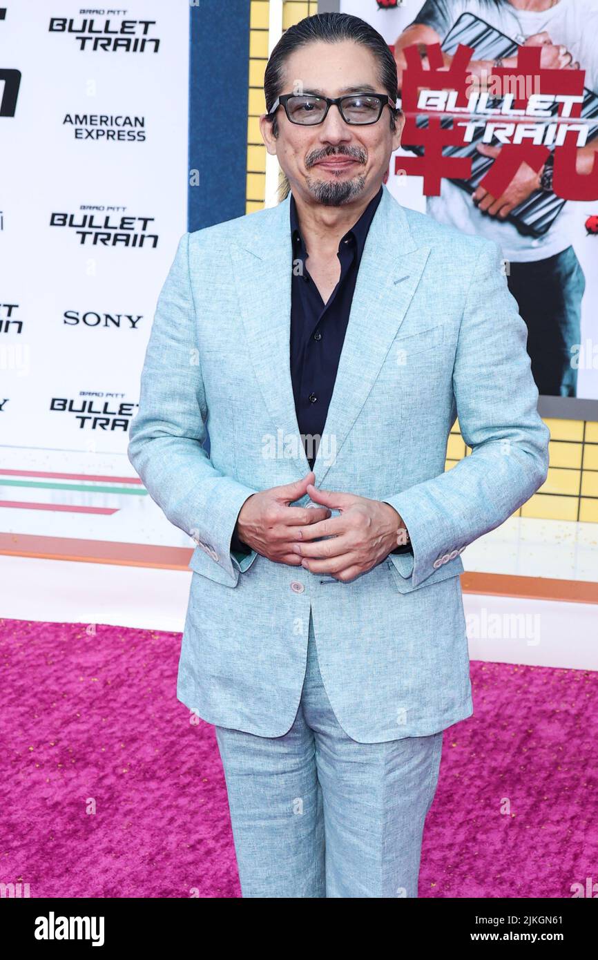 WESTWOOD, LOS ANGELES, KALIFORNIEN, USA - 01. AUGUST: Hiroyuki Sanada kommt bei der Los Angeles Premiere von Sony Pictures 'Bullet Train' an, die am 1. August 2022 im Regency Village Theatre in Westwood, Los Angeles, Kalifornien, USA, stattfand. (Foto von Xavier Collin/Image Press Agency) Stockfoto