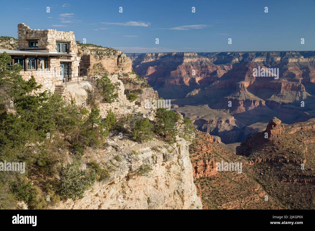 Grand Canyon vom Lookout Studio, Grand Canyon Village, Arizona, USA. Stockfoto