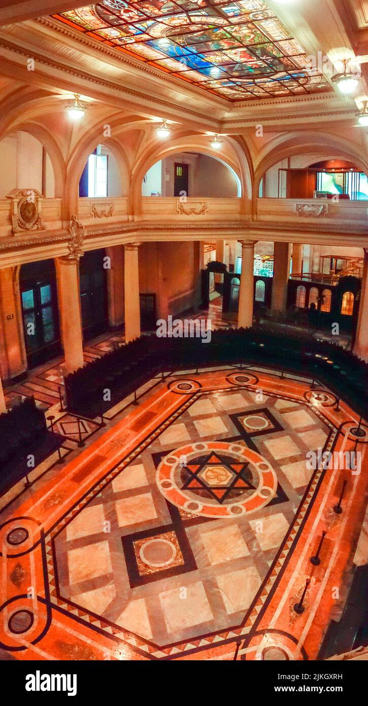Innenansicht des Coffee Museum Gebäudes in Santos, Brasilien Stockfoto
