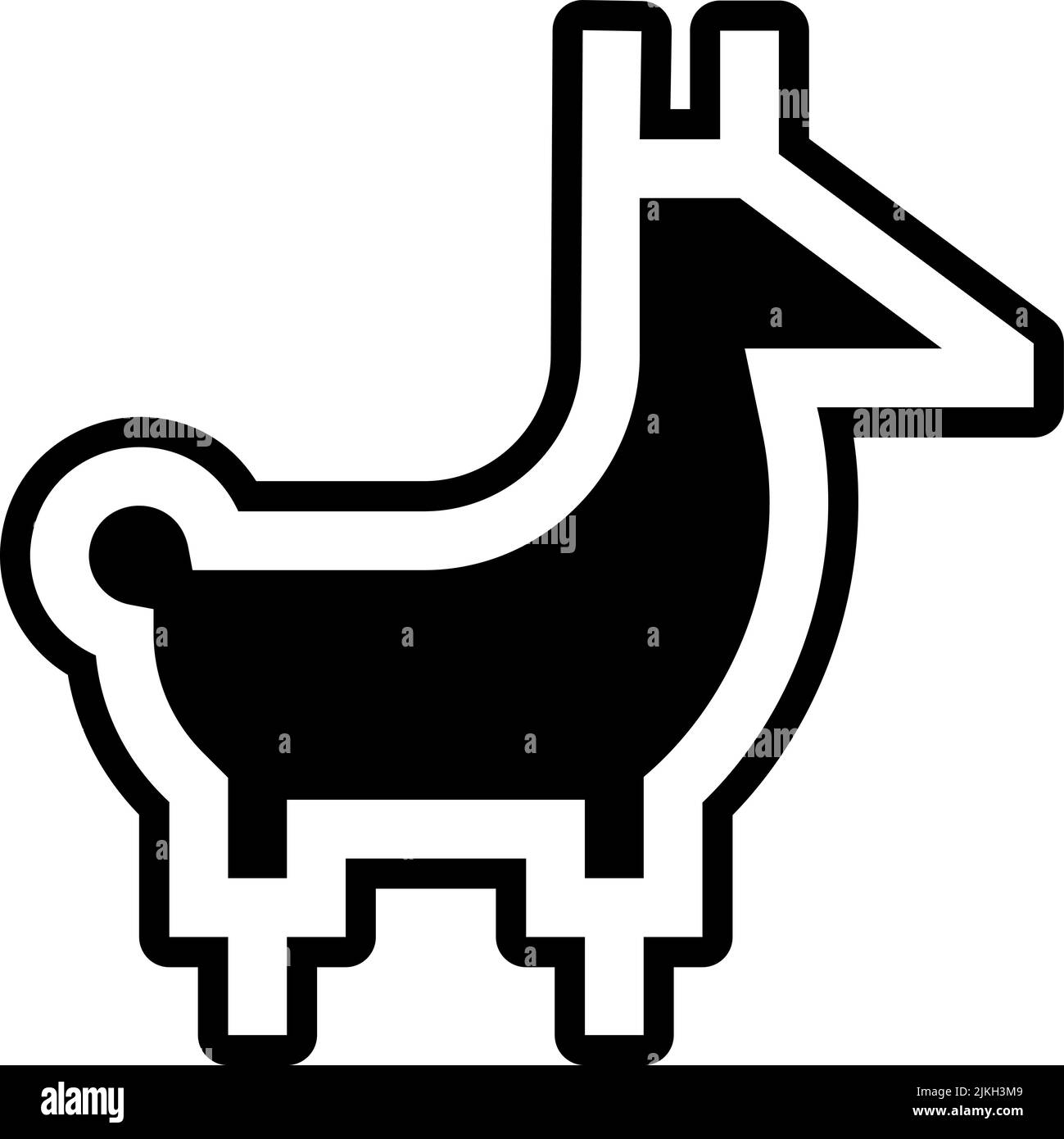 Schwarzes Llama-Symbol für Vektorgrafik. Stock Vektor