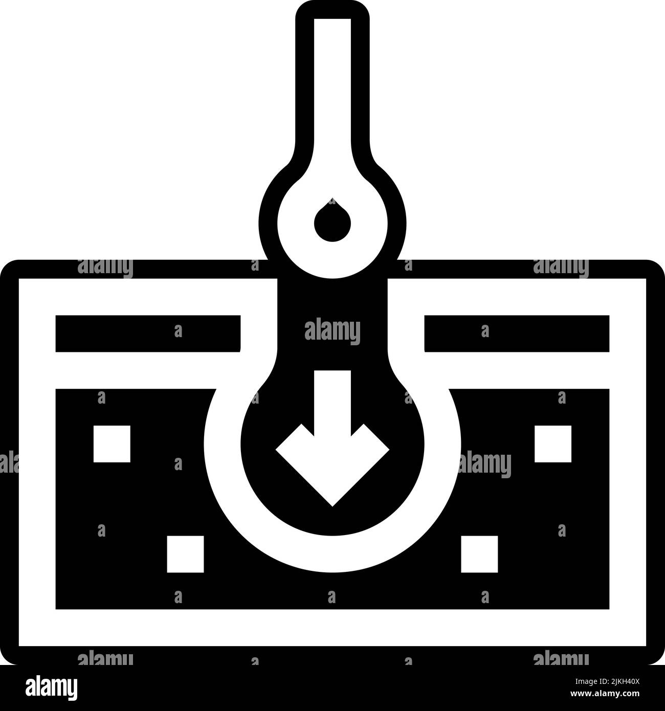 Symbol für Haartransplantation, schwarze Vektorgrafik. Stock Vektor