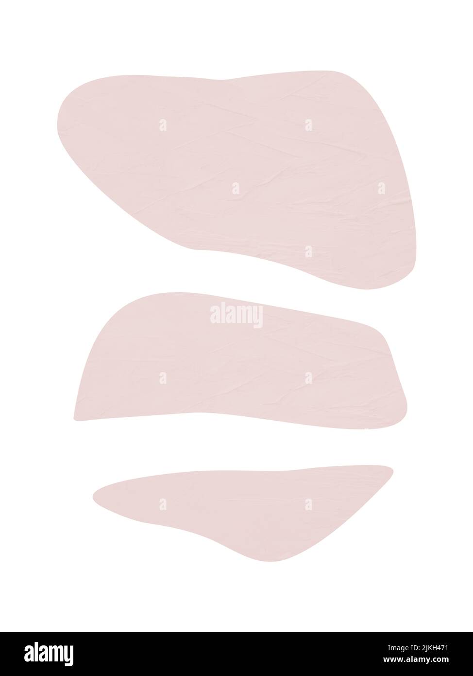 Ein vertikaler weißer Hintergrund mit abstrakten braunen Formen Stockfoto