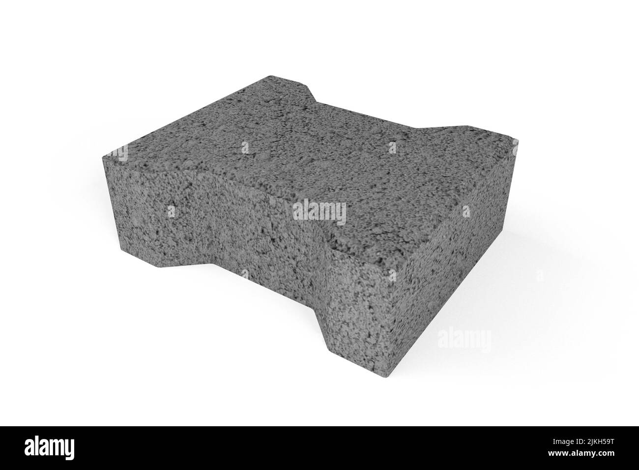 Graphit Pavement Cube auf weißem Hintergrund - 3D Render Stockfoto