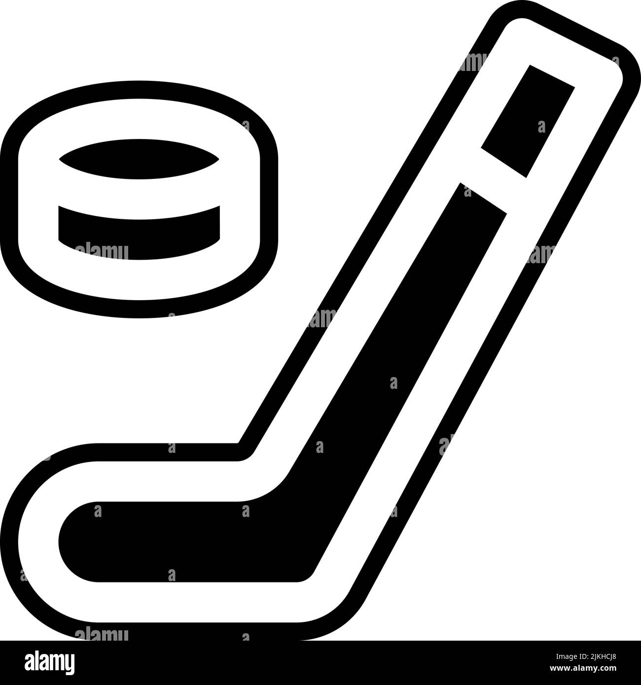 Eishockey-Symbol, schwarze Vektorgrafik. Stock Vektor