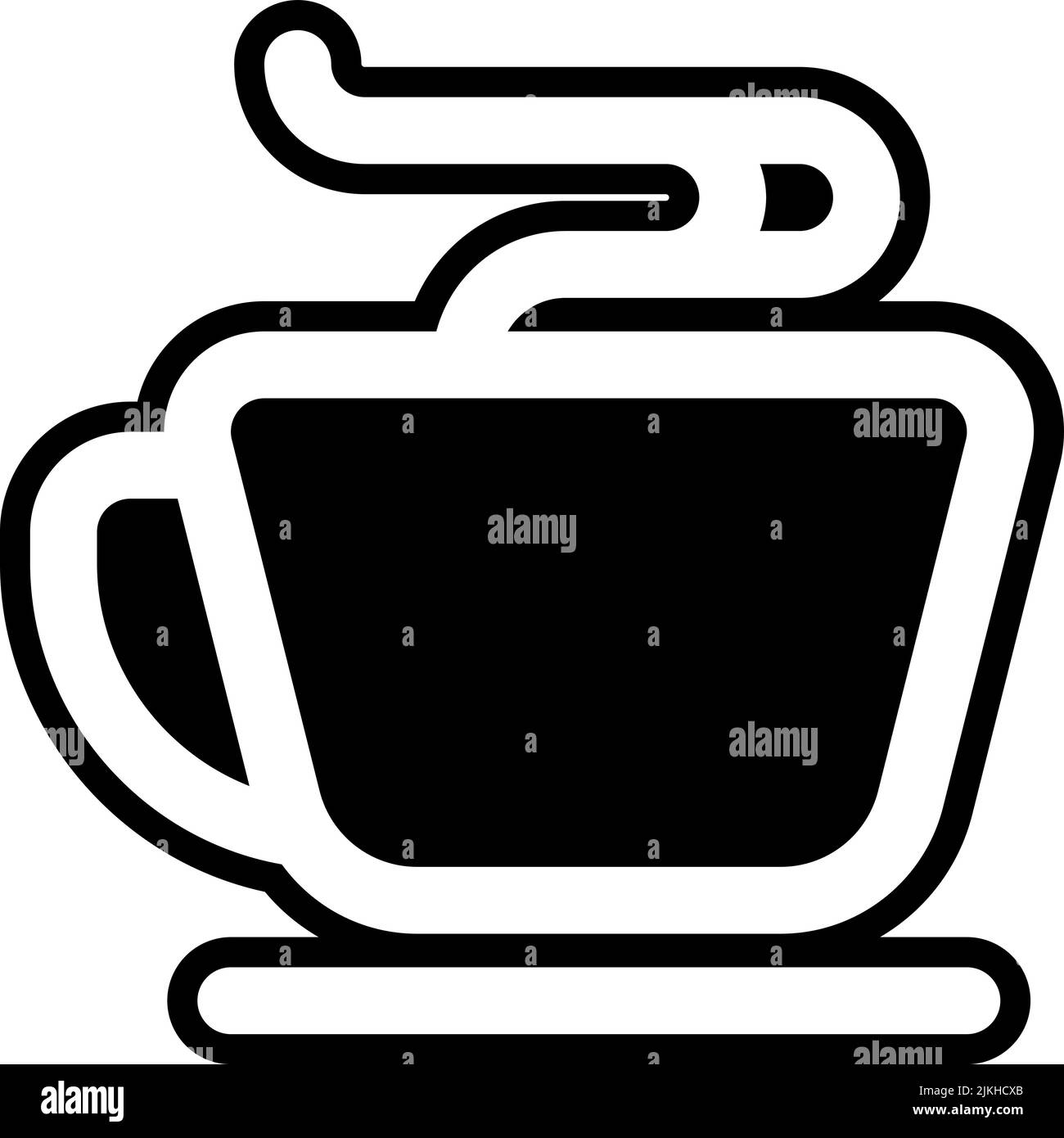 Teetasse Symbol schwarz Vektor-Illustration. Stock Vektor