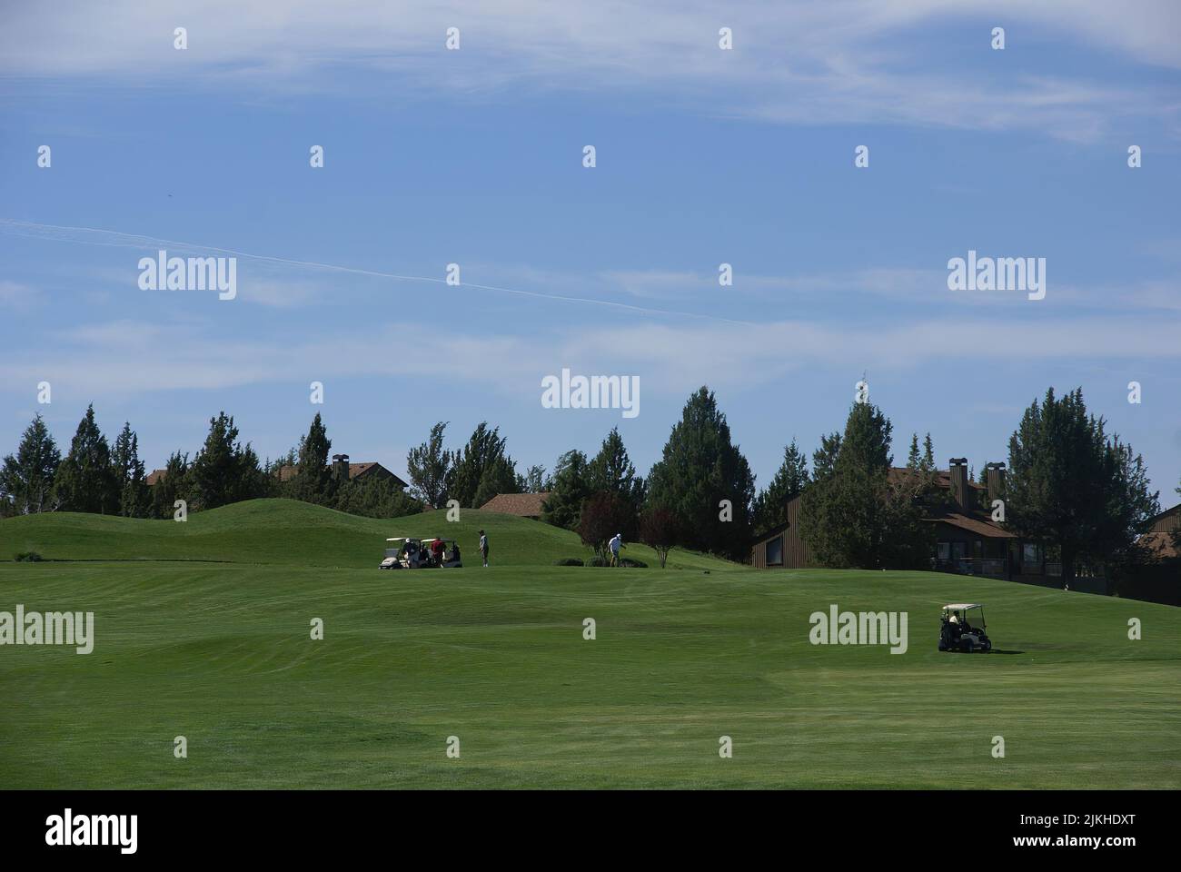 Panoramablick auf das Golffeld im Osten von Oregon Stockfoto