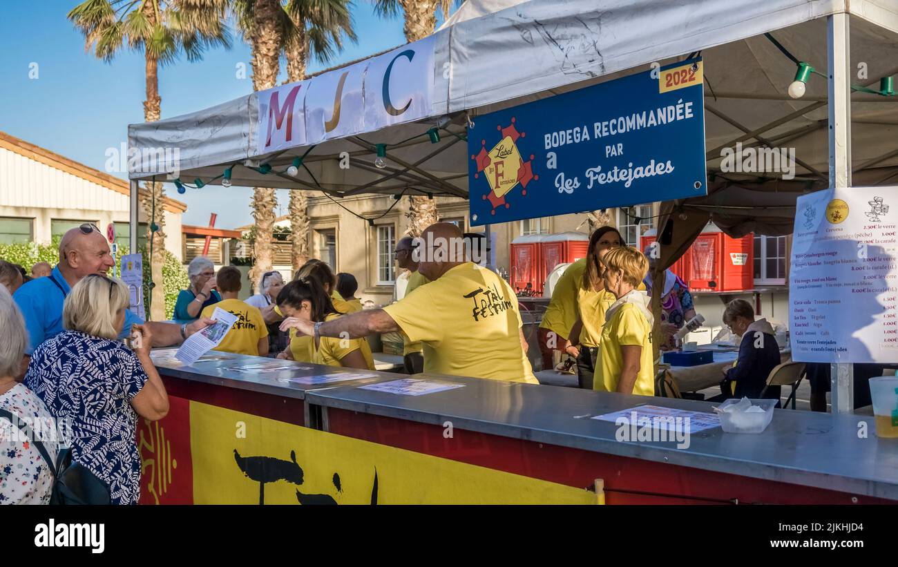 Straßenfest Les Festejades in Gruissan im Frühjahr. Stockfoto