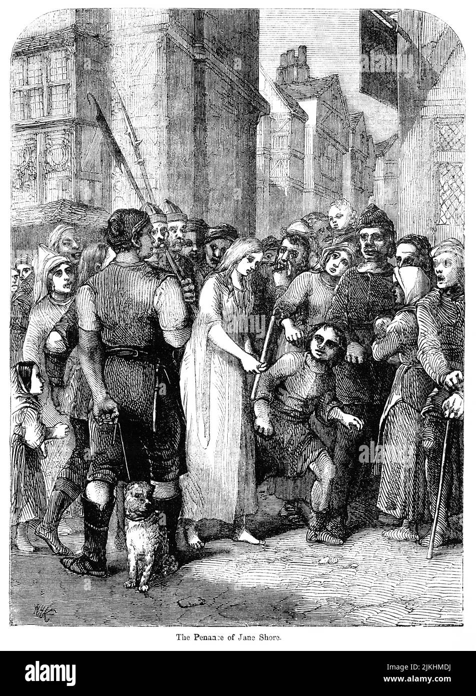 The Penance of Jane Shore, Illustration aus dem Buch, „John Cassel’s Illustrated History of England, Volume II“, Text von William Howitt, Cassell, Petter und Galpin, London, 1858 Stockfoto