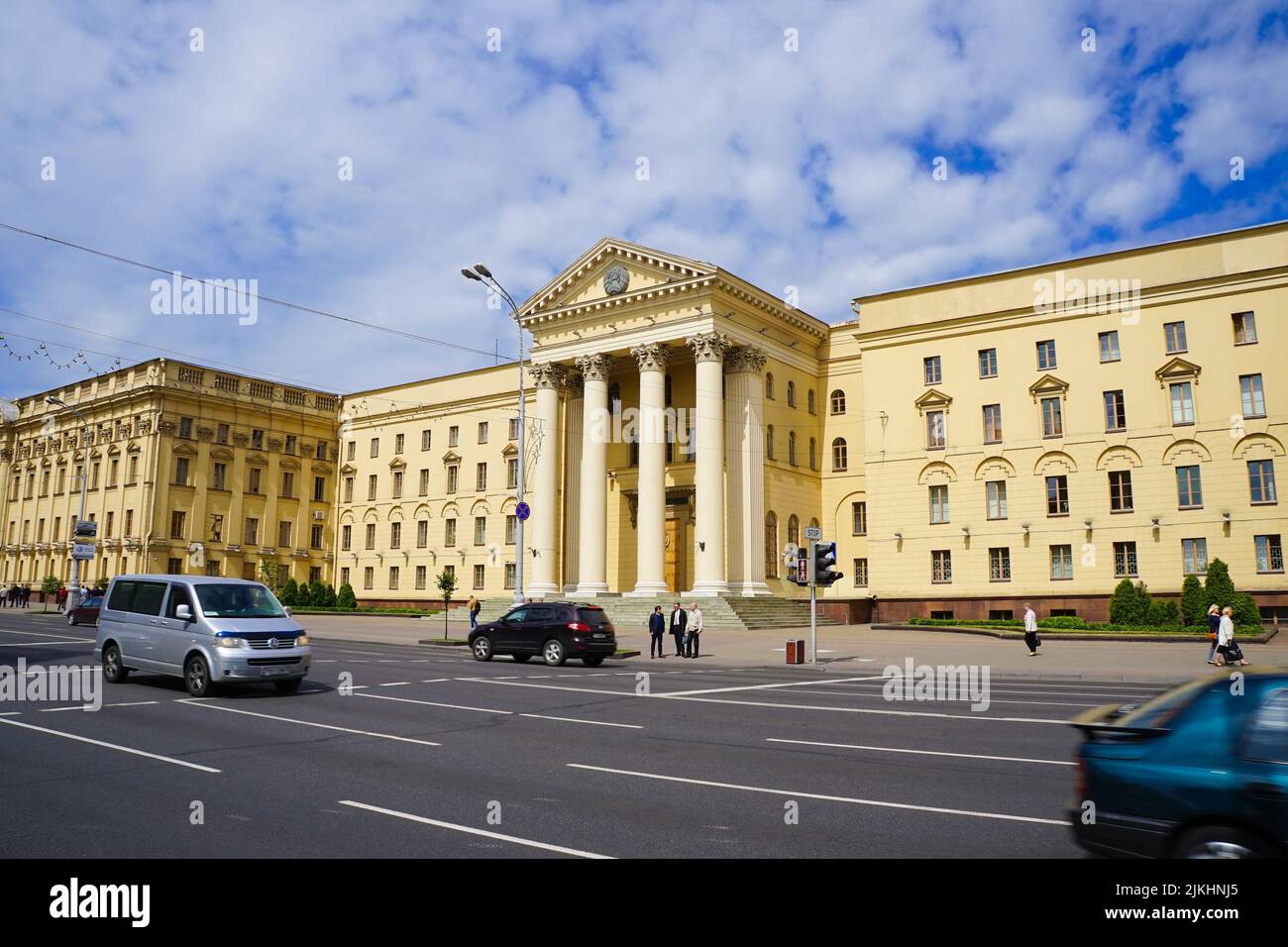 Eine schöne Aussicht auf das Staatssicherheitskomitee der Republik Belarus Stockfoto