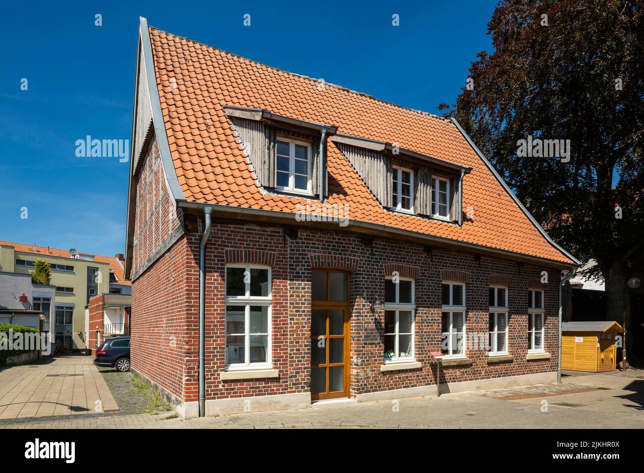 Deutschland, Coesfeld, Berkel, Baumberge, Münsterland, Westfalen, Nordrhein-Westfalen, Natz Thier-Haus, Museum für den lokalen Dichter Natz Thier, Backsteingebäude Stockfoto