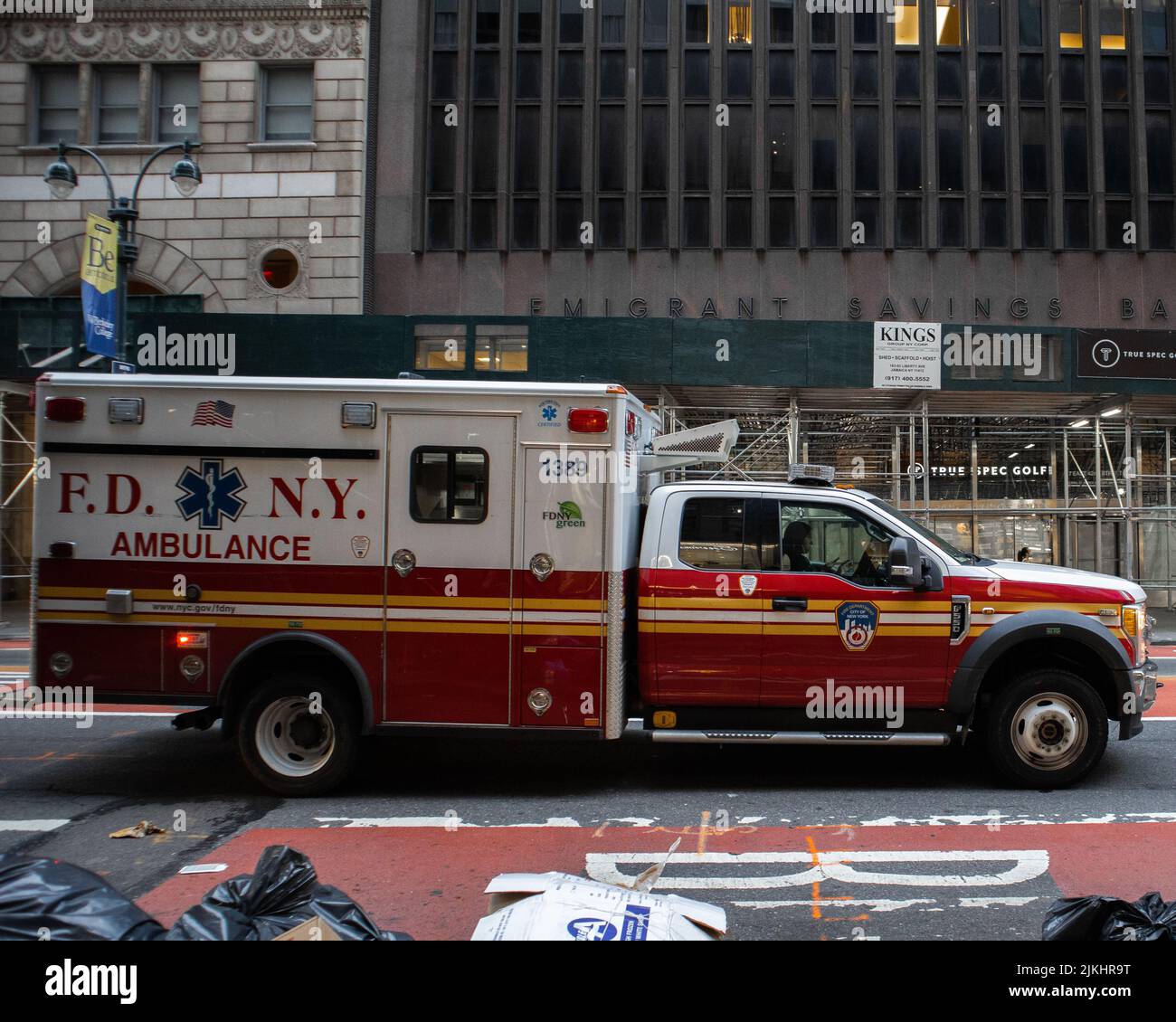 Der F.D.N.Y Truck auf Patrouille, New York City, NY Stockfoto