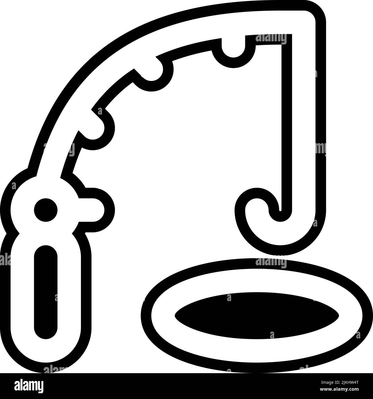 Eisfischen Symbol schwarze Vektorgrafik. Stock Vektor