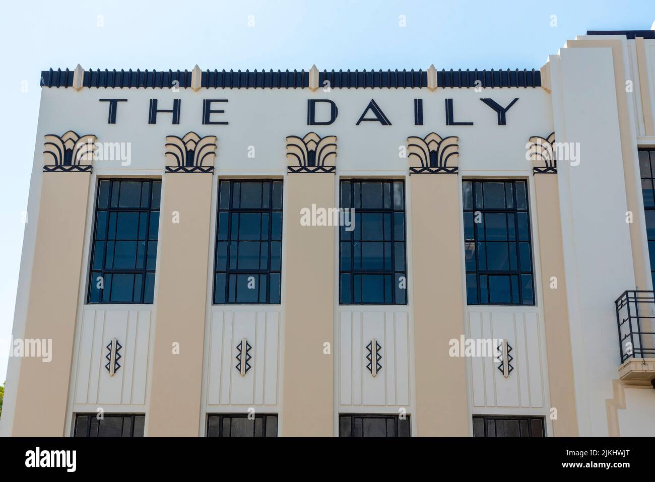 Art déco-Gebäude The Daily Telegraph in der Innenstadt von Napier, Nordinsel Neuseelands Stockfoto