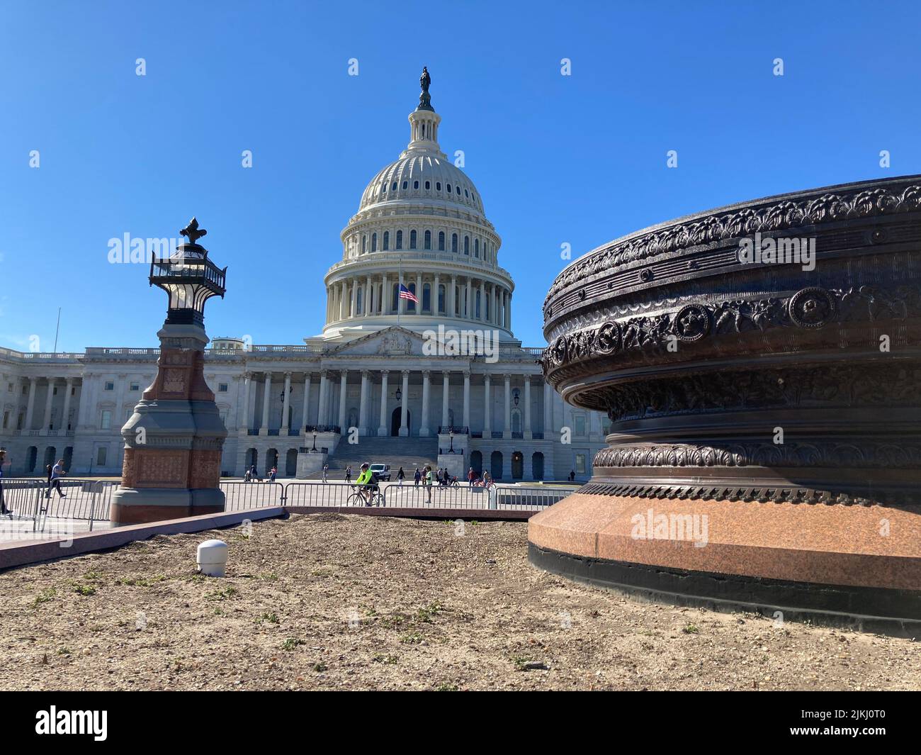 Eine wunderschöne Aufnahme des US Capitol Building in DC und des House Triangle Parks Stockfoto