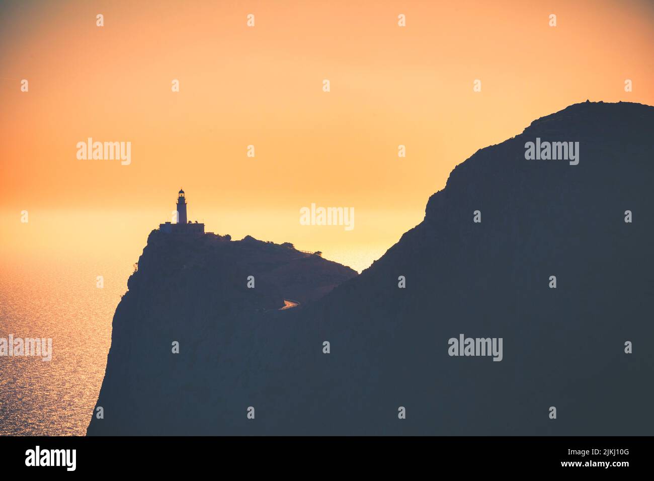 Spanien, Balearen, Mallorca, Bezirk Pollença. Der Formentor, Cap de Formentor Leuchtturm Stockfoto