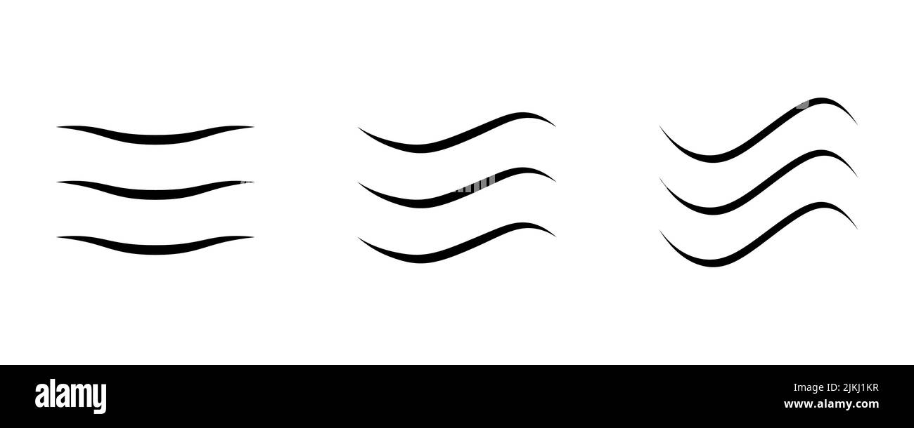 Kurven-Symbol. Wellenwassersee, Flussmeer-Logo-Vektor Stock Vektor