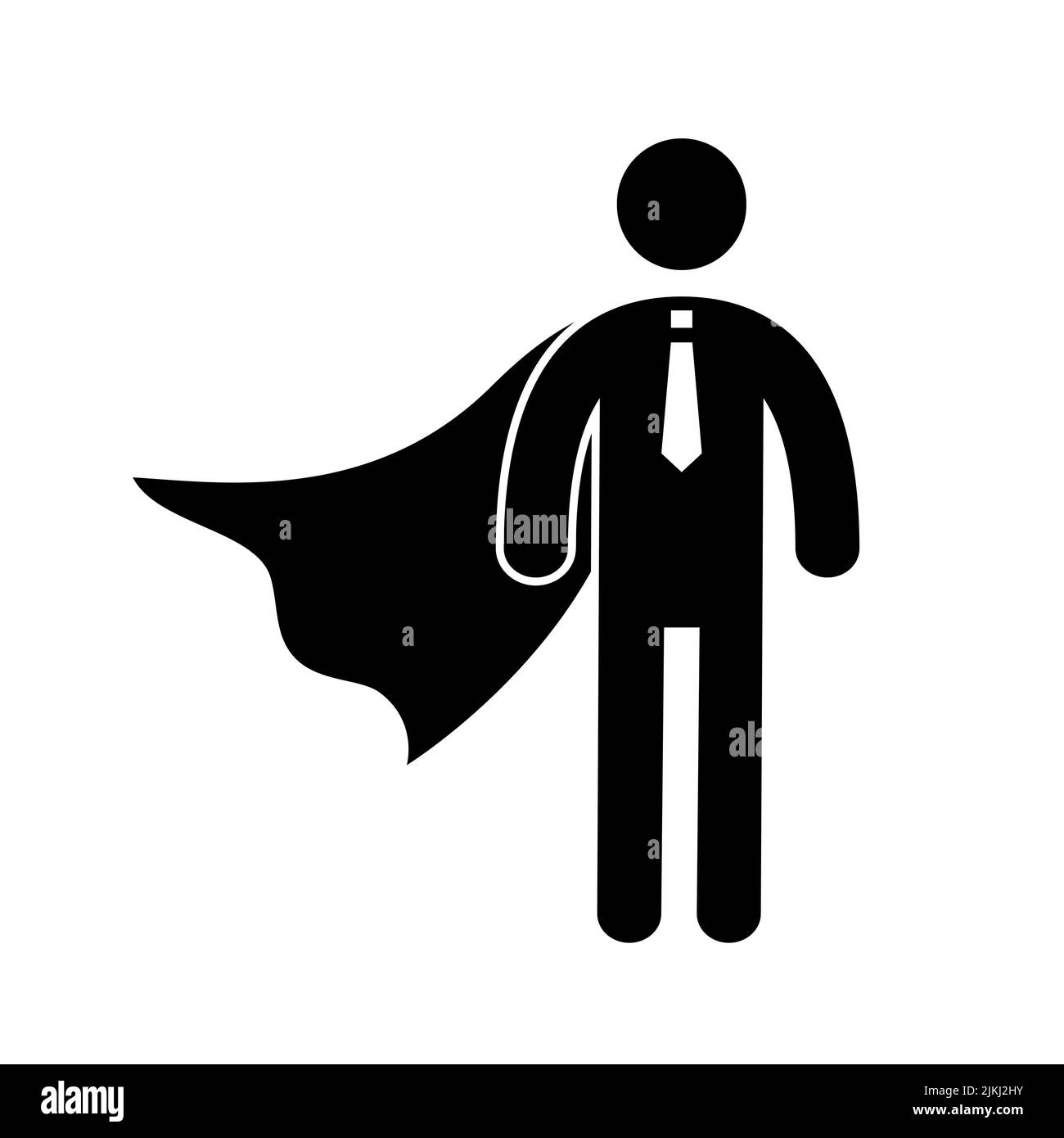 Superhelden Business Piktogramm Mann Icon Set. Superhelden Geschäftsmann fliegenden Stock Figur. Sieger Arbeiter, Arbeitgeber Piktogramm Person. Vektorgrafik. Stock Vektor