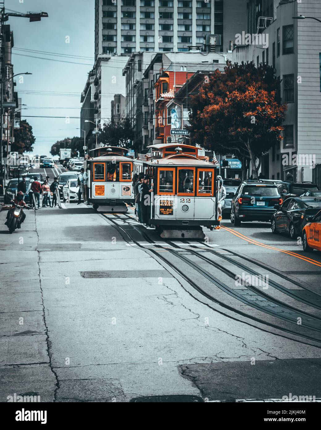 Eine Straßenbahn in San Francisco in den Vereinigten Staaten Stockfoto