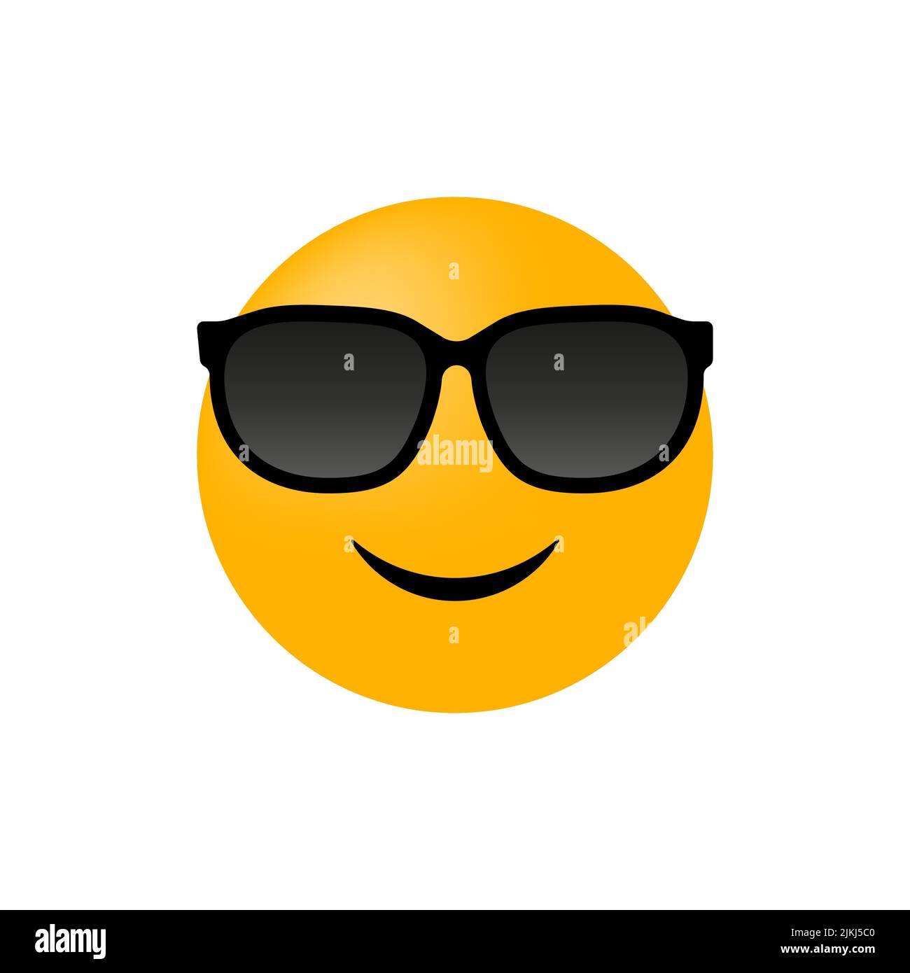 Emoticon mit Brille isoliert auf weißem Hintergrund. Vektorsymbol Stock Vektor
