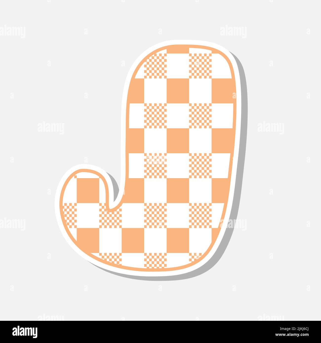 Patchwork handgezeichnete Textilschrift. Niedliche Textilschrift für Scrapbook- oder Collagendesign. Patchwork Alphabet Buchstaben für deine Dekoration mit verworrenen Mustern. Stock Vektor