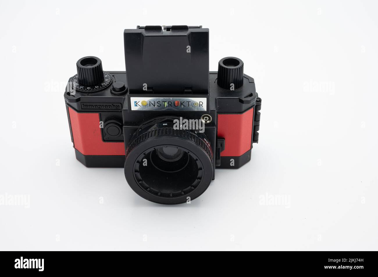 Analoge Kamera. Es ist Plastikspielzeug, aber es funktioniert Stockfoto