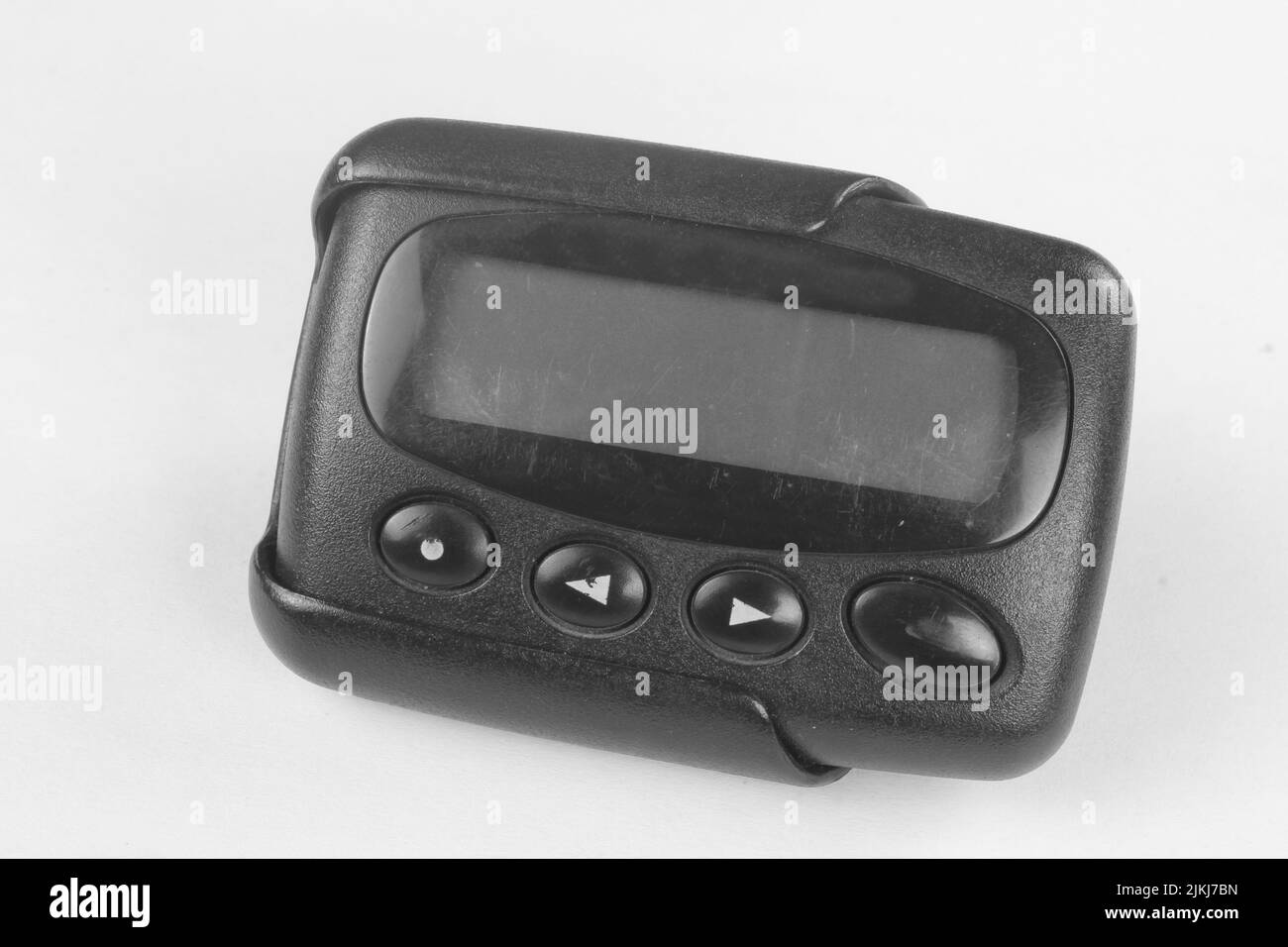 Altgerät Pager isoliert auf weißem Hintergrund Stockfoto