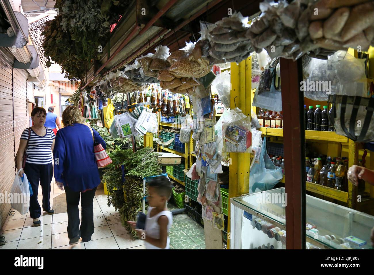 Die San Jose Straße voller Menschen, Costa Rica Stockfoto