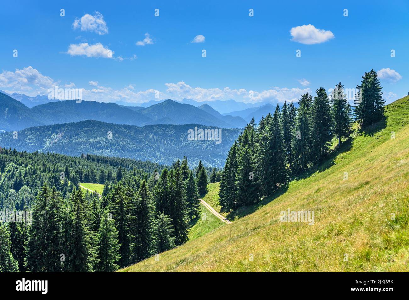 Deutschland, Bayern, Tölzer Land, Wackersberg, Zwiesel, Blick nach Süden Stockfoto