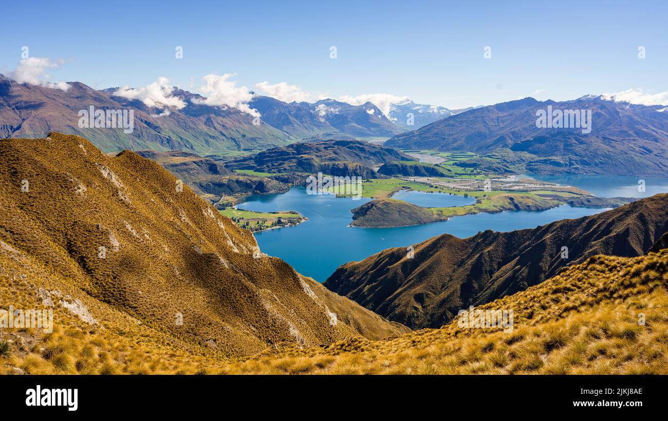 Ein herrlicher Blick auf den Roys Peak, Wanaka, Neuseeland Stockfoto