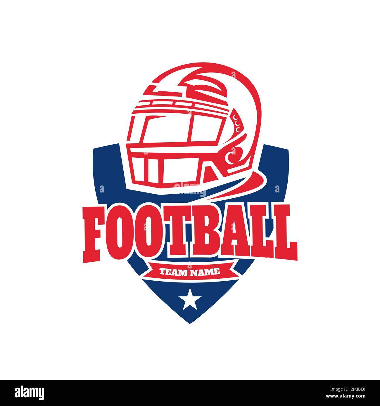 American Football Tournament Design Logo, Spielerhelmvektor, American Football, Emblem, Sport, Designvorlage. Stock Vektor