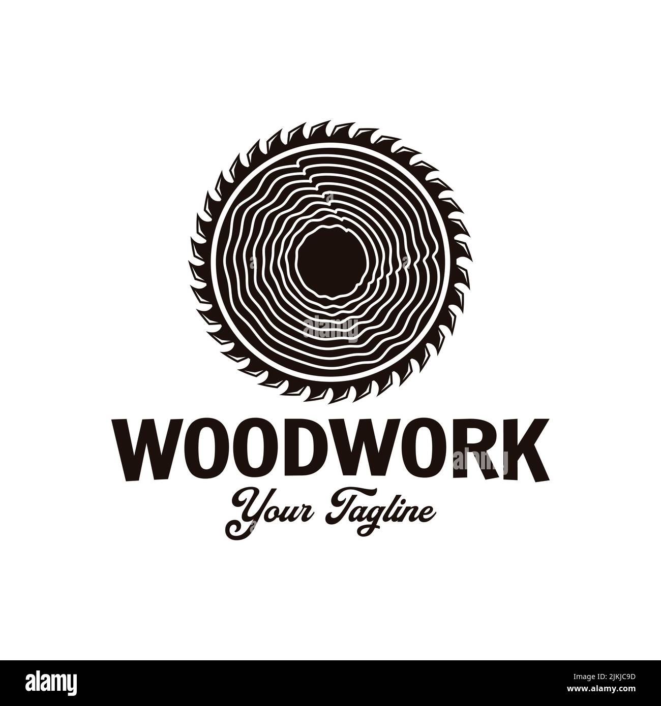 Tischlerei Vektor-Logo, Vintage-Stil, Holz Handwerker Logo-Symbol und Illustration Stock Vektor