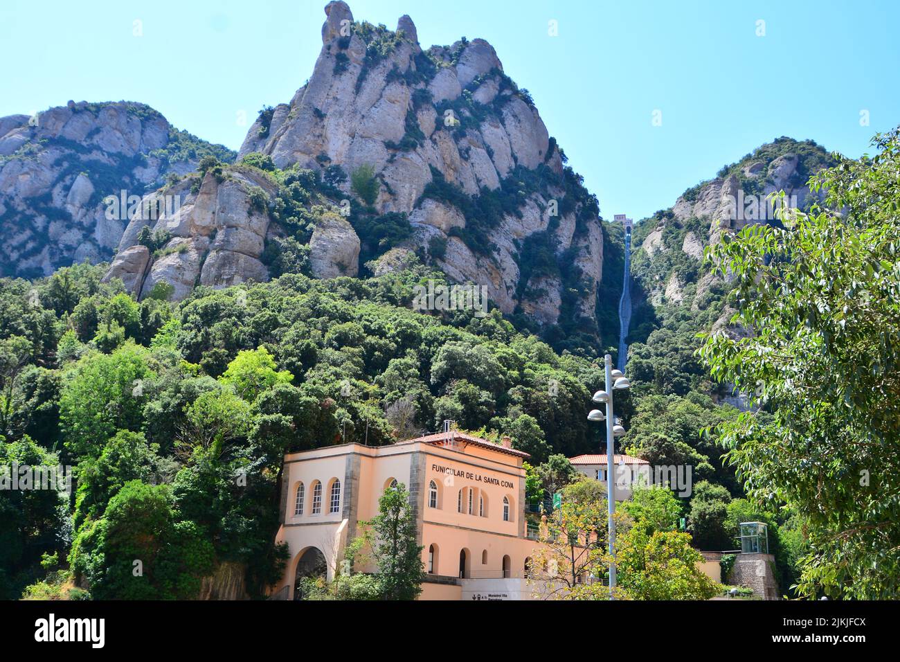 Eine schöne Aussicht auf die Felsformationen in Montserrat Berg, Katalonien, Spanien Stockfoto
