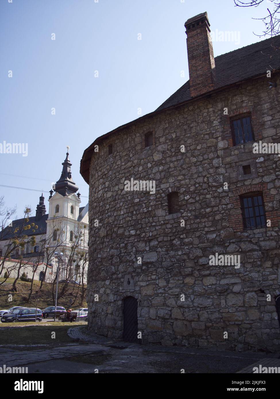 Der Pulverturm ist eines der wenigen erhaltenen Baudenkmäler der Festung in Lemberg. Der Bau des Turms begann 1522, die Fertigstellung erfolgte 1 Stockfoto